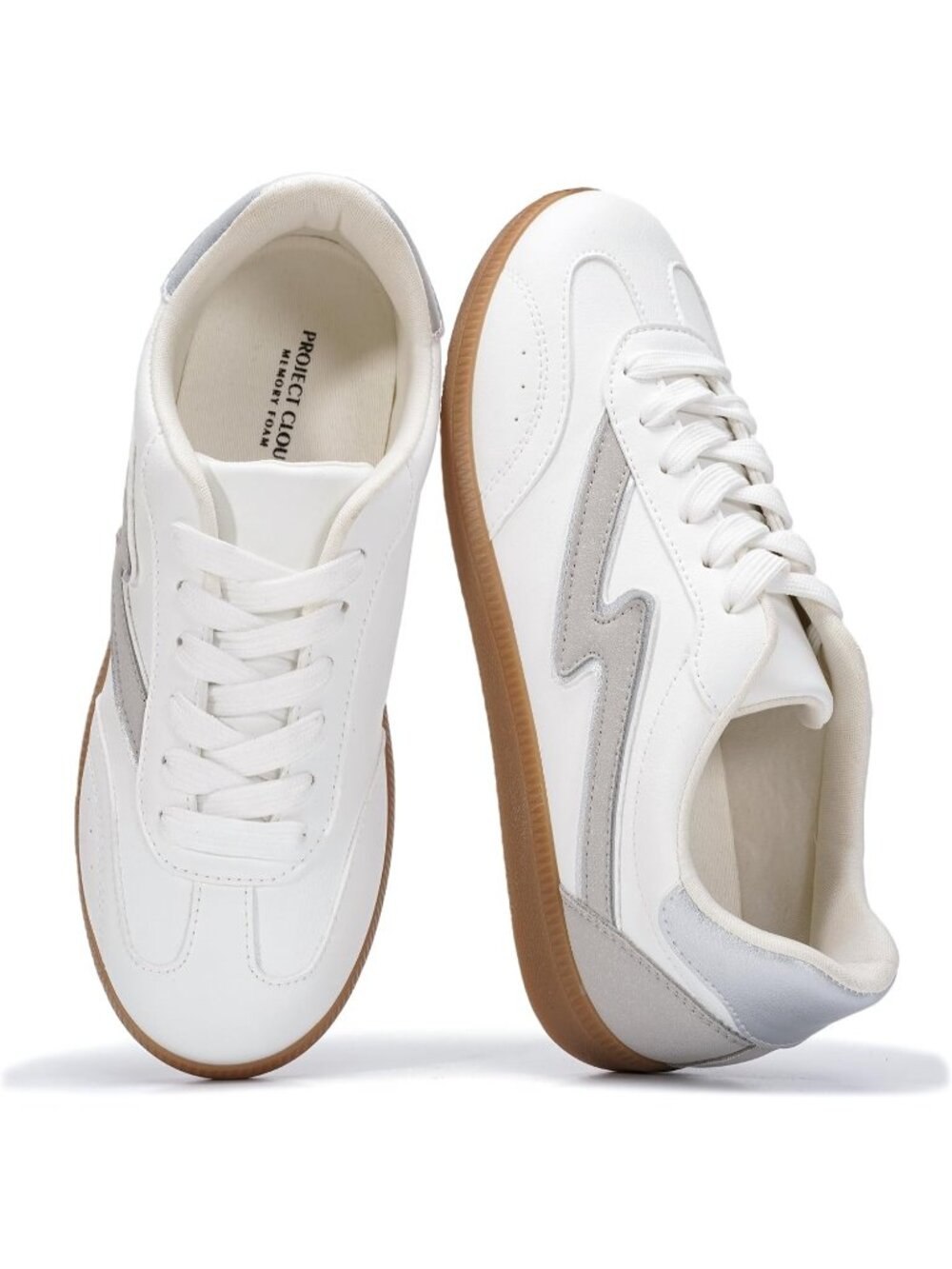 🆕Women's All White Sneakers Comfortable Fashion Lace Up Sneakers Casual
